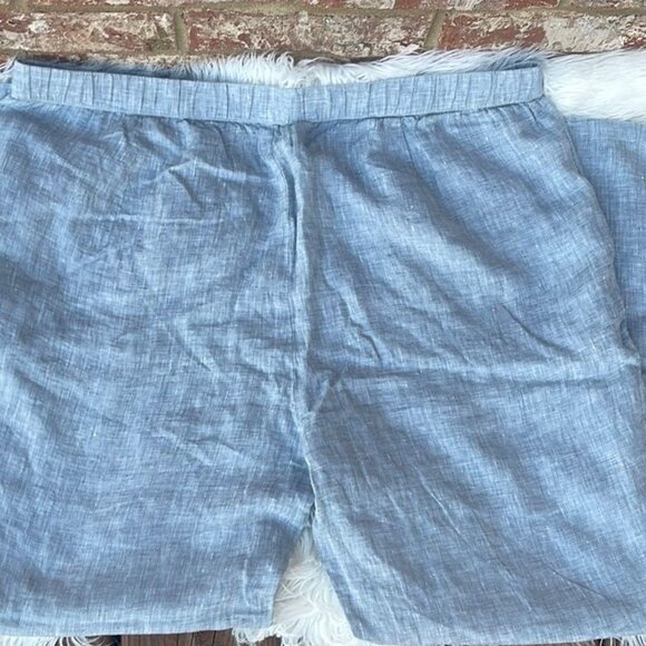 Eileen Fisher 100% Organic Linen Women's Size L Blue Pull On Ankle Pants - Picture 3 of 7